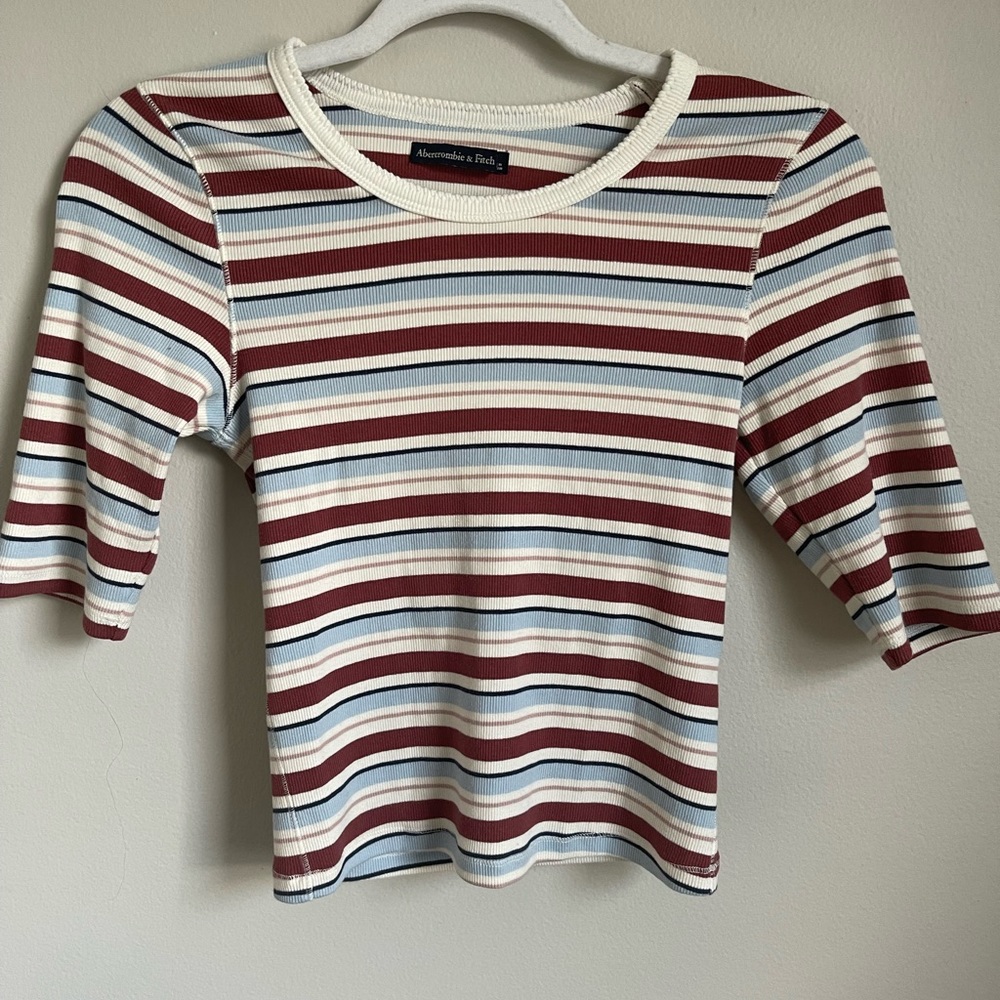 Abercrombie & Fitch Striped Crop Top
